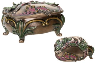 Art Deco Art Nouveau Spring Flowers Jewelry Box Art Deco Art Nouveau Spring Flowers Jewelry Box