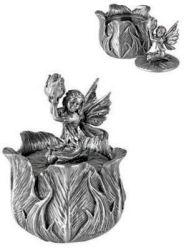 Pewter Poppy Bud Fairy Box