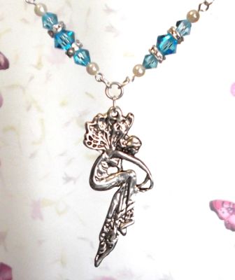 Aquamarine Romance Fairy Necklace