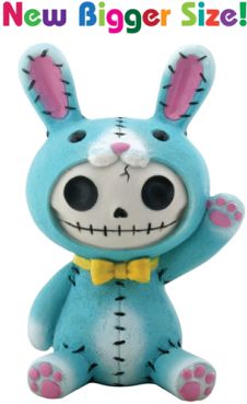 Furrybones Blue Bun-Bun Bunny Statue