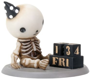 Lucky On His Birthday Boy Skeleton Statue