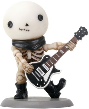 Rockstar Lucky On Guitar Boy Skeleton Statue