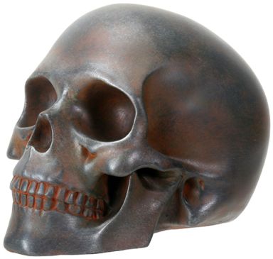 Rusted Skull Figurine
