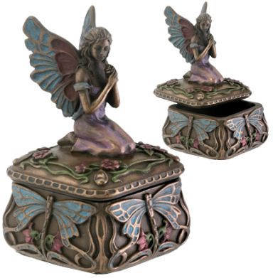 Art Nouveau - Art Deco Dragonfly Fairy Jewelry Box