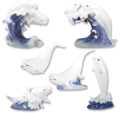 Beluga Whale Figurines  (Set of 6)