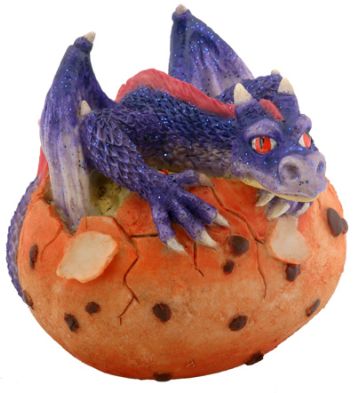 Blue Dragon Hatching Figurine Statue