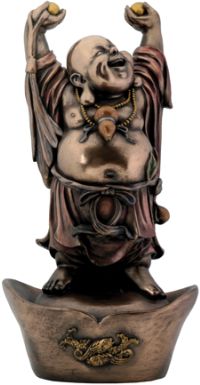 Buddha On Nugget Statue - Bronze Finish