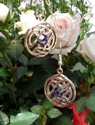Celtic Happiness Knot Earrings - Swarovski Crystal