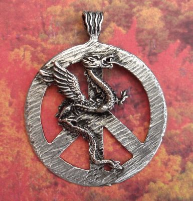 Celtic Large Peace Dragon Jewelry Pendant