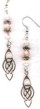 Celtic Two Lives Entwined Earrings With Crystals