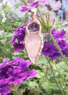 Little Miss - Amethyst And Rose Quartz Necklace