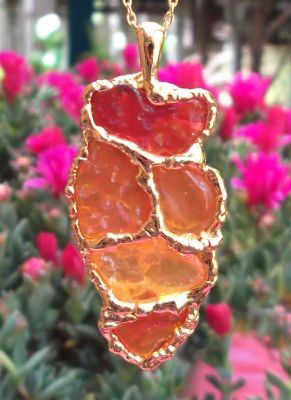 Melting Lava Mexican Opal Chakra Necklace