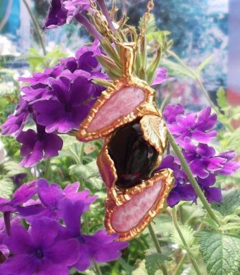 Rhodochrosite & Black Onyx Chakra Necklace