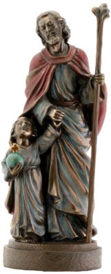 Christian Statues Joseph And Jesus - Bronze Finish