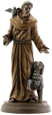Christian Statues St. Francis- Bnz Finish Statue