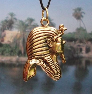 Large Egyptian King Tut Profile Pendant