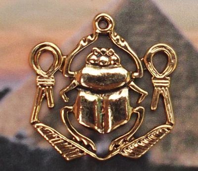 Egyptian Scarab With Knots Of Isis Pendant