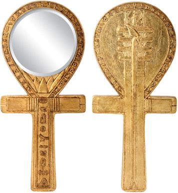 Ancient Egyptian Djed Ankh Mirror