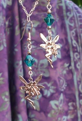 Fairy Fantasy Earrings - Swarovski Teal Crystal
