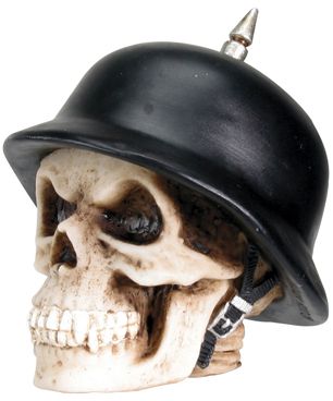 German Spike Biker Skull Figurine