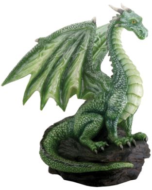 Green Dragon On Rock Statue
