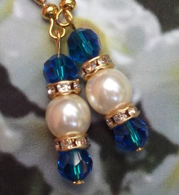 Mediterranean Blue Crystal Wedding Earrings
