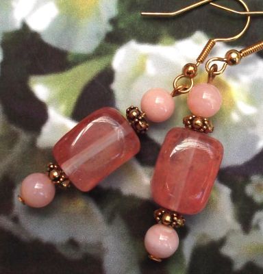 Pink Heaven Opal And Quartz Gemstone Earrings