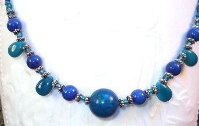 Handmade Jewelry Blue Spectrum Gemstone Necklace