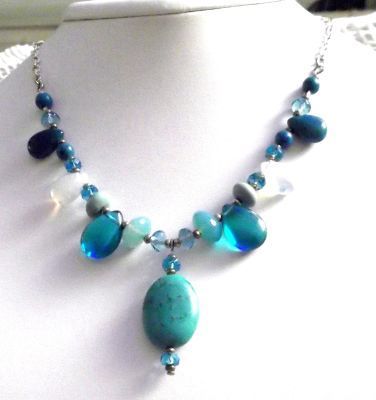 Handmade Jewelry Sky Waters Gemstone Necklace