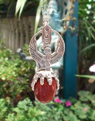 Kneeling Goddess Isis Gem Pendant