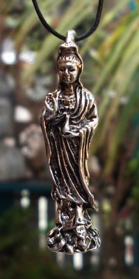 Large Standing Kuan Yin (Guanyin) Pendant