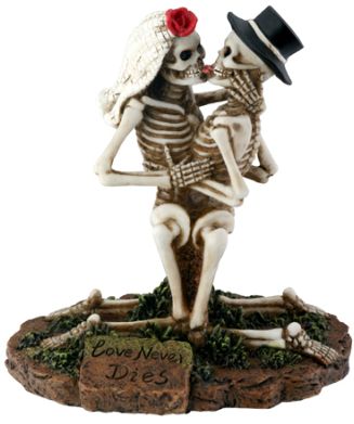 Skeleton Lovers Kneeling - Love Never Dies