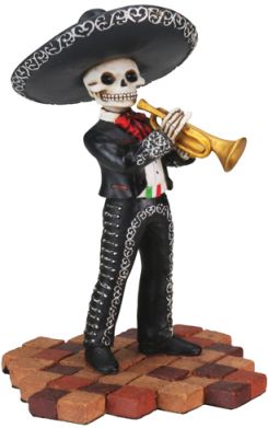 Mariachi Band Skeleton Trumpet Player - Black