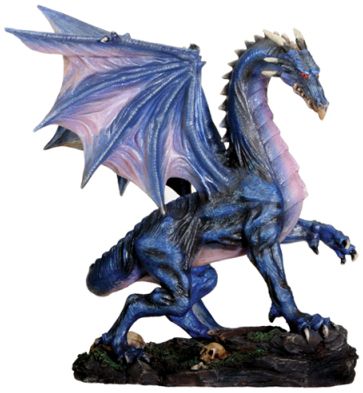 Medium Midnight Dragon Figurine Statue