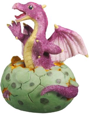 Purple Dragon Hatching Figurine Statue