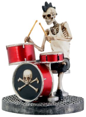 Skeleton Rock Band - Drummer Statue