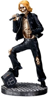 Skeleton Rock Band Singer Statue