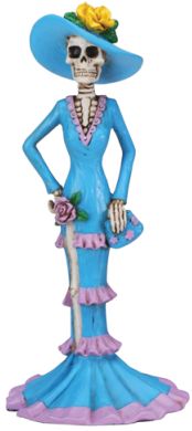 Day Of The Dead Blue Senorita Skeleton Statue