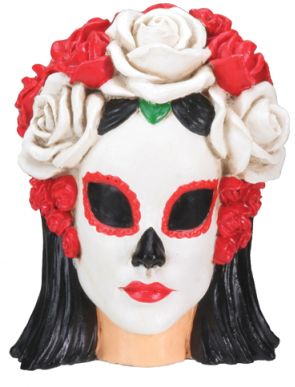 Black And White Woman Skull Statue