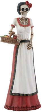Day Of The Dead Girl With Basket Skeleton Statue