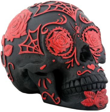 Day Of The Dead Tattoo Red Sugar Skull Statue