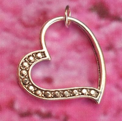 Small Embossed Heart Jewelry Pendant