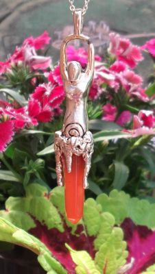 Spiral Goddess Pendant With Crystal Point