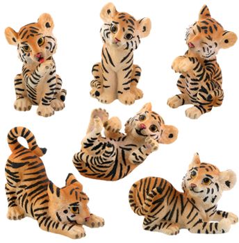 Tiger Cub Figurines (Set of 6)