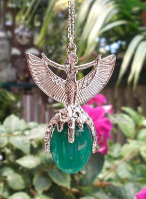 Winged Goddess Isis Gem Pendant