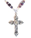 Amethyst Renaissance Cross Celtic Necklace