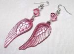 Iced Rose Angel Wing Earrings with Swarovski Crystals