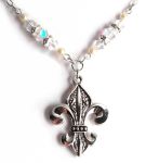 Aurora Borealis Fleur De Lis Necklace