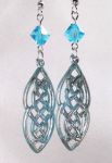 Aqua Celtic Two Lives Entwined Earrings 