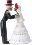 The Kiss Wedding Couple Skeleton Statue